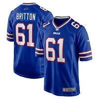 Men's Nike Gunner Britton  Royal Buffalo Bills Game Jersey