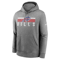 Men's Nike Heather Charcoal Buffalo Bills Club Fleece Pullover Hoodie