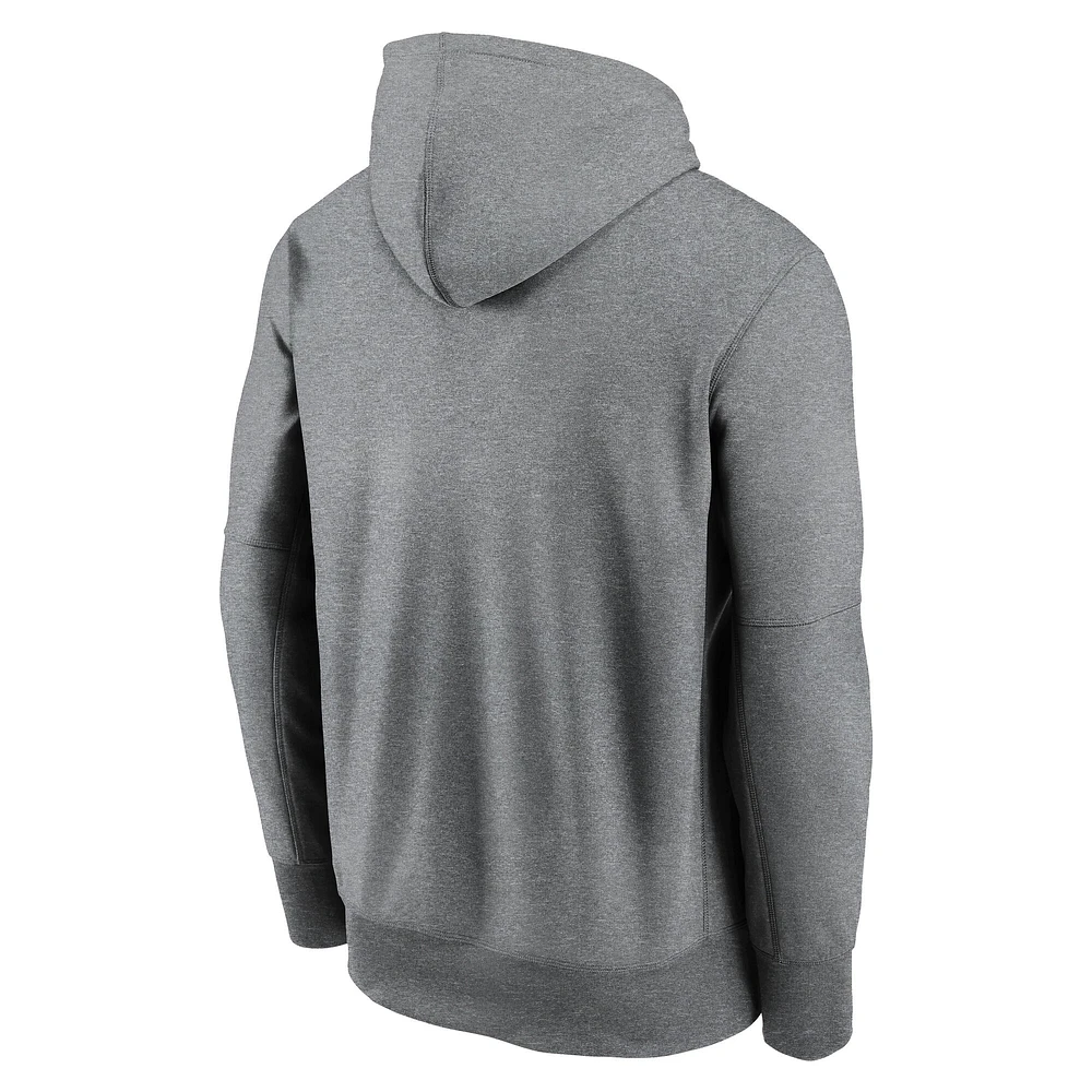 Men's Nike Heather Gray Buffalo Bills Performance Fleece Pullover Hoodie