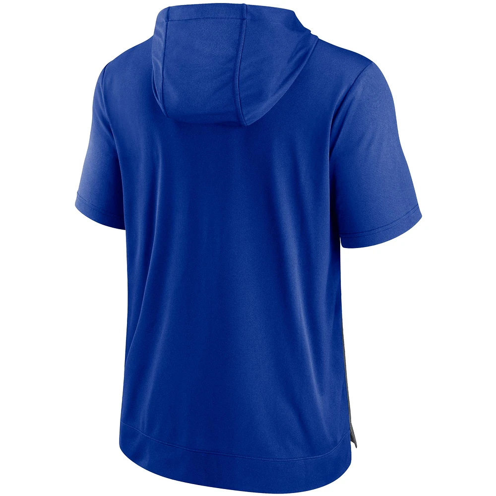 T-shirt à capuche Performance Nike Heathered Charcoal/Royal Buffalo Bills pour Homme