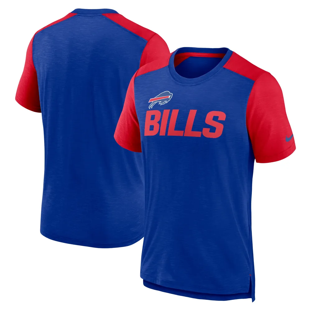 T-shirt avec nom de l'équipe des Buffalo Bills Nike pour homme, bleu chiné/rouge chiné