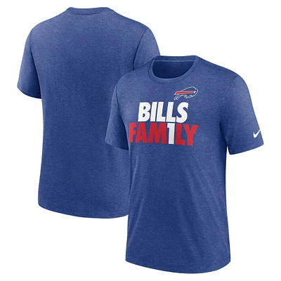 T-shirt à trois mélanges locaux Nike Heathered Royal Buffalo Bills pour Homme