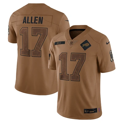 FBC BILLS BROWN 17 JOSH ALLEN FA23 NFL MEN'S SALUTE TO SERVICE LIMITED PLAYER JERSEY JERMENLMC