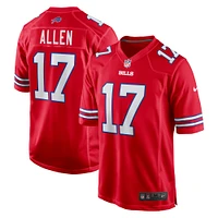 Maillot Nike Josh Allen pour hommes, rouge, Buffalo Bills, jeu alternatif