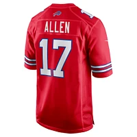 Maillot Nike Josh Allen pour hommes, rouge, Buffalo Bills, jeu alternatif