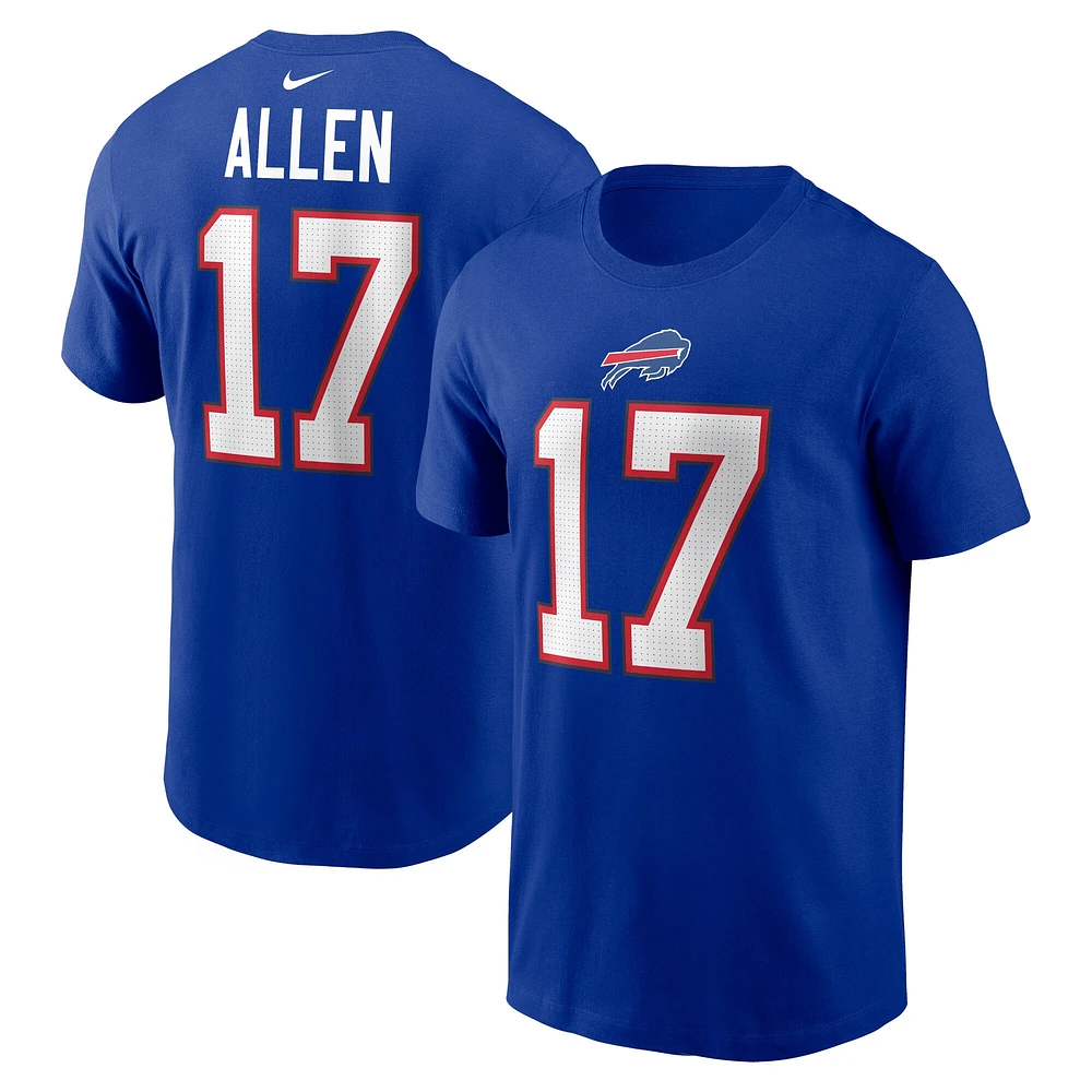 T-shirt Nike Josh Allen Royal Buffalo Bills avec nom et numéro de joueur pour homme