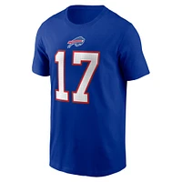 T-shirt Nike Josh Allen Royal Buffalo Bills avec nom et numéro de joueur pour homme