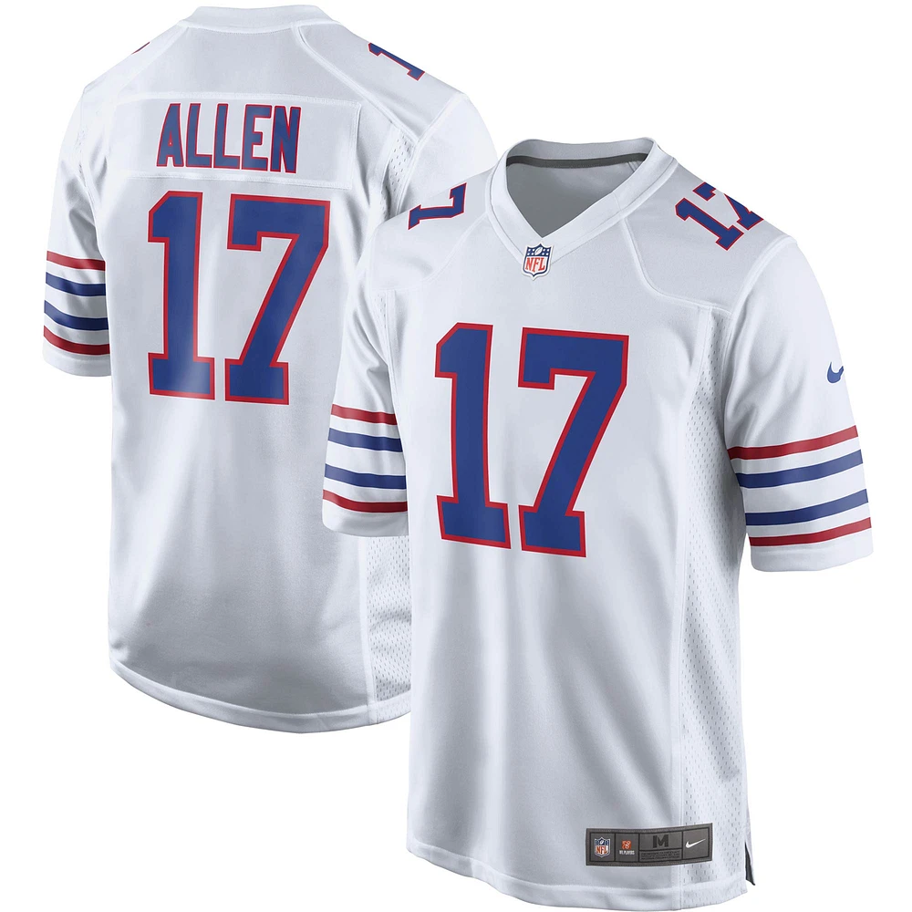 Maillot Nike Josh Allen pour homme, blanc, joueur de jeu alternatif des Buffalo Bills