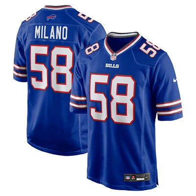 Maillot Nike Matt Milano Royal Buffalo Bills Game Player pour homme