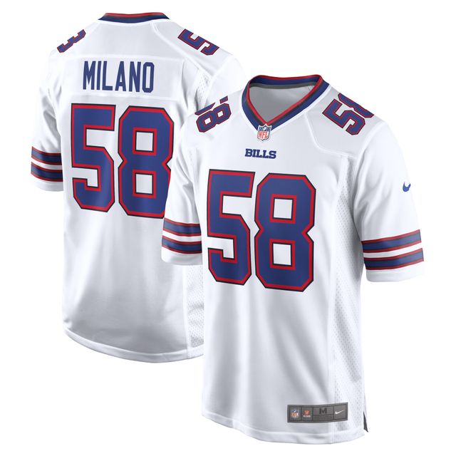 Maillot de joueur extérieur Buffalo Bills Nike Matt Milano pour homme, blanc