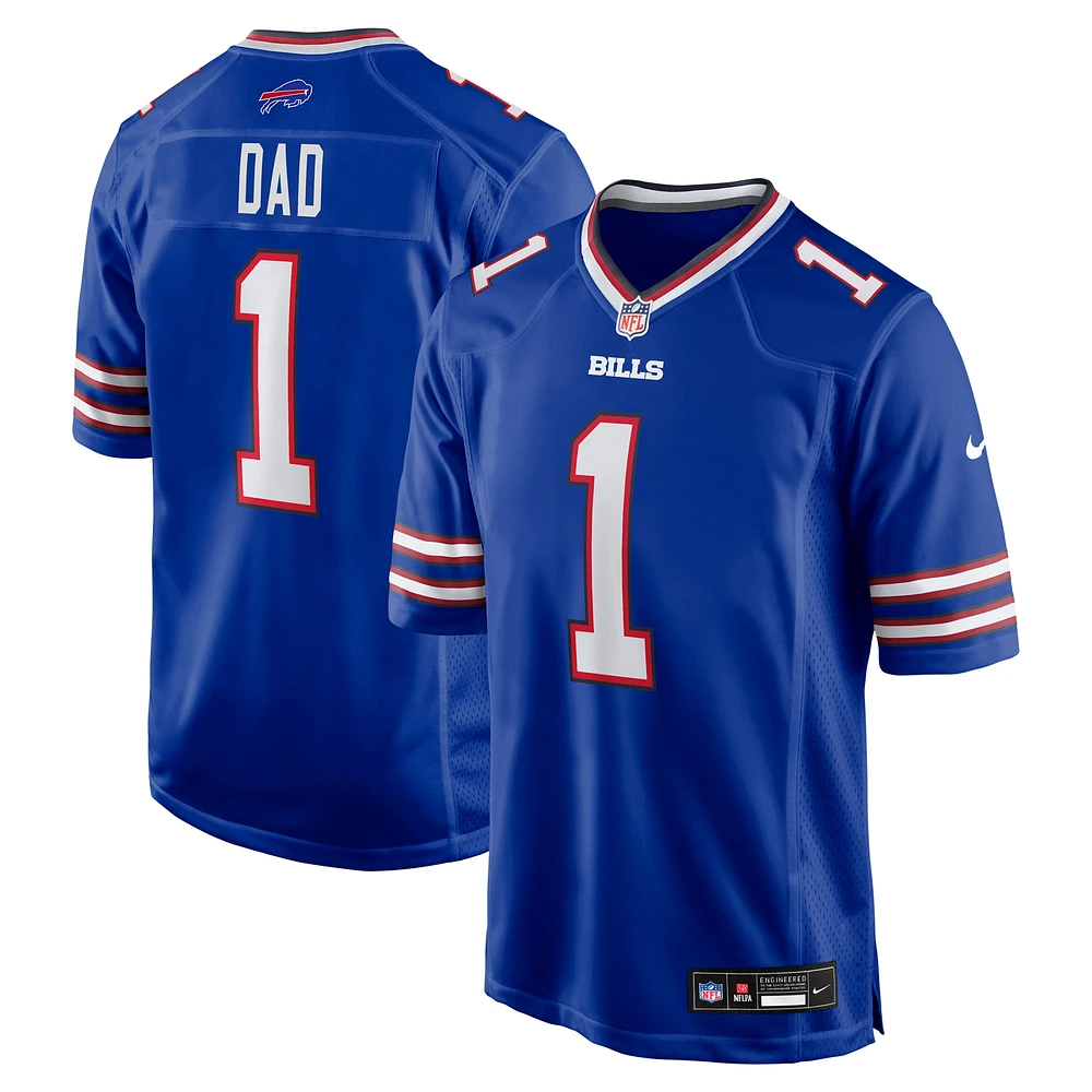 Maillot de match Nike numéro 1 Dad Royal Buffalo Bills pour homme