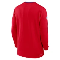 Sweat-shirt Nike Red Buffalo Bills Coach à demi-zip pour homme