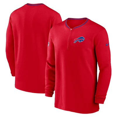 Sweat-shirt Nike Red Buffalo Bills Coach à demi-zip pour homme