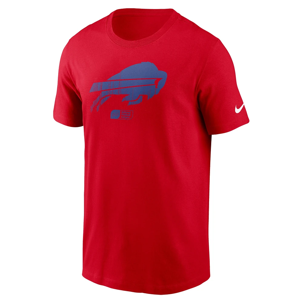 T-shirt Nike Red Buffalo Bills pour homme, coupe délavée, essentiel