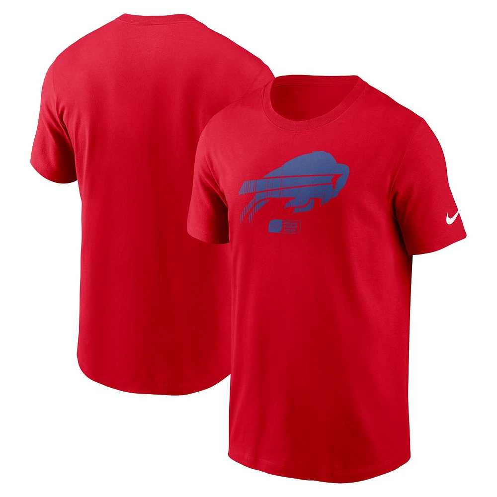 Men's Nike Red Buffalo Bills Faded Essential T-Shirt