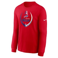 Men's Nike Red Buffalo Bills Icon Legend Long Sleeve Performance T-Shirt