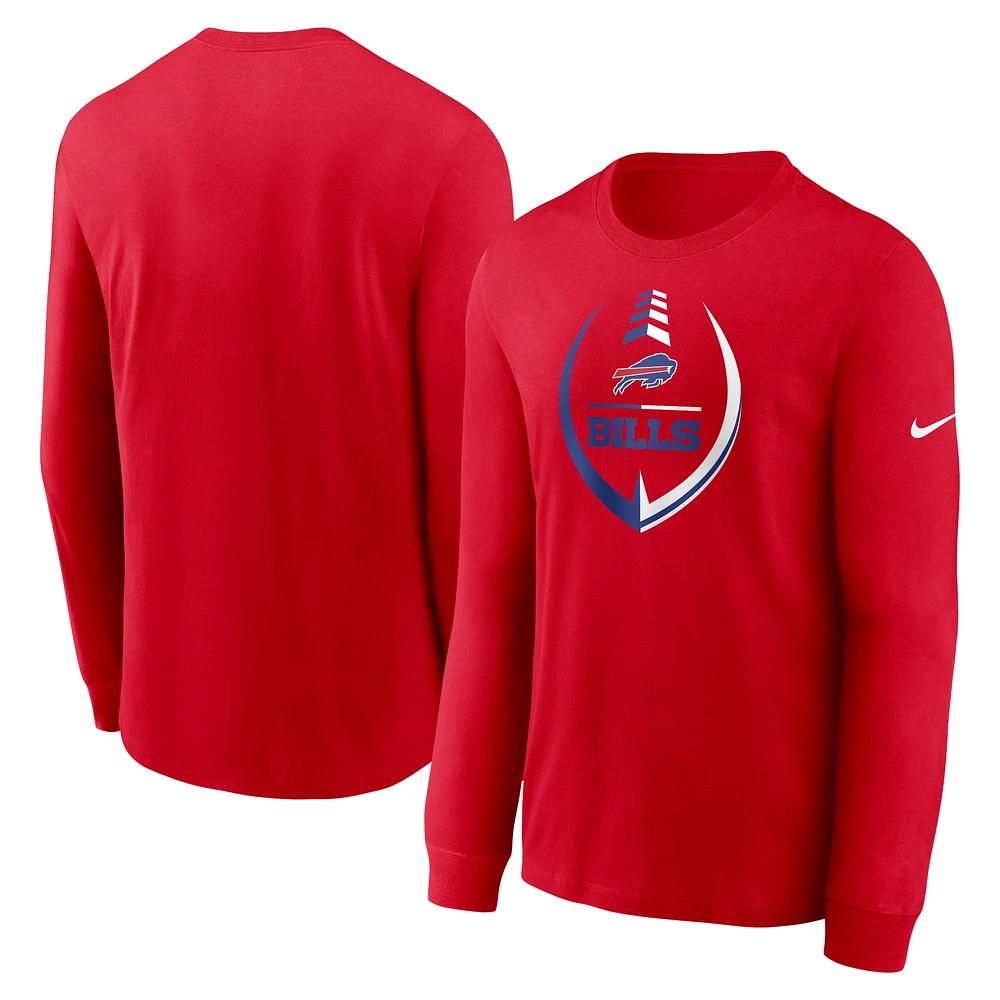 Nike Men's Nike Red Buffalo Bills Icon Legend Long Sleeve Performance T- Shirt