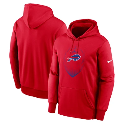 Sweat à capuche Nike Buffalo Bills Icon Performance pour homme, rouge