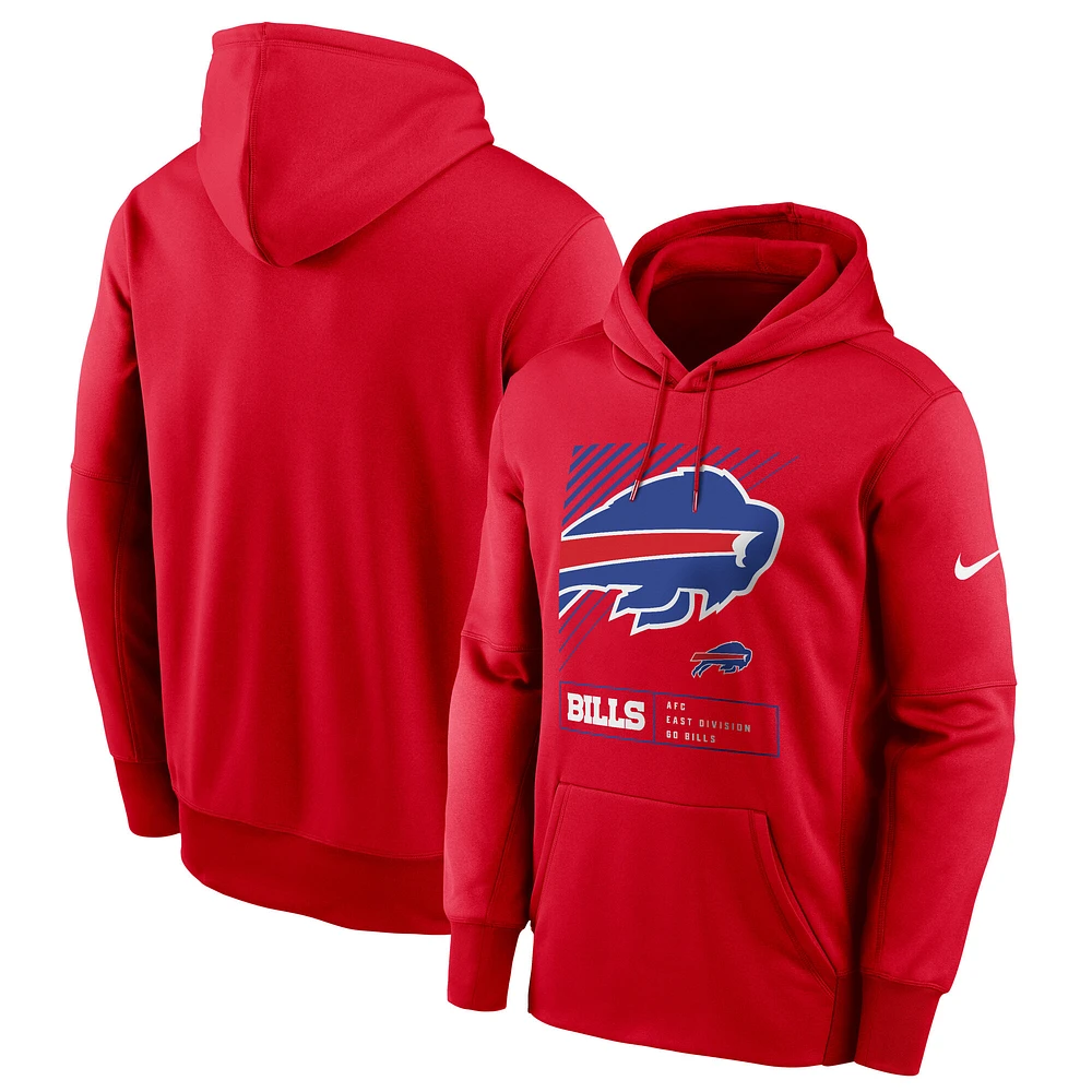 Men's Nike Red Buffalo Bills Performance Fleece Pullover Hoodie