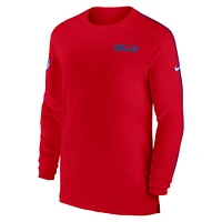 T-shirt à manches longues Nike Buffalo Bills Sideline Coach UV Performance pour homme, rouge