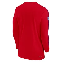 T-shirt à manches longues Nike Buffalo Bills Sideline Coach UV Performance pour homme, rouge