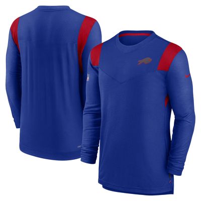 Men's Nike Royal/Red Buffalo Bills Sideline Performance Long Sleeve T-Shirt