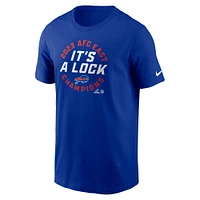 T-shirt Nike Royal Buffalo Bills 2023 AFC East Division Champions Locker Room Trophy Collection pour homme