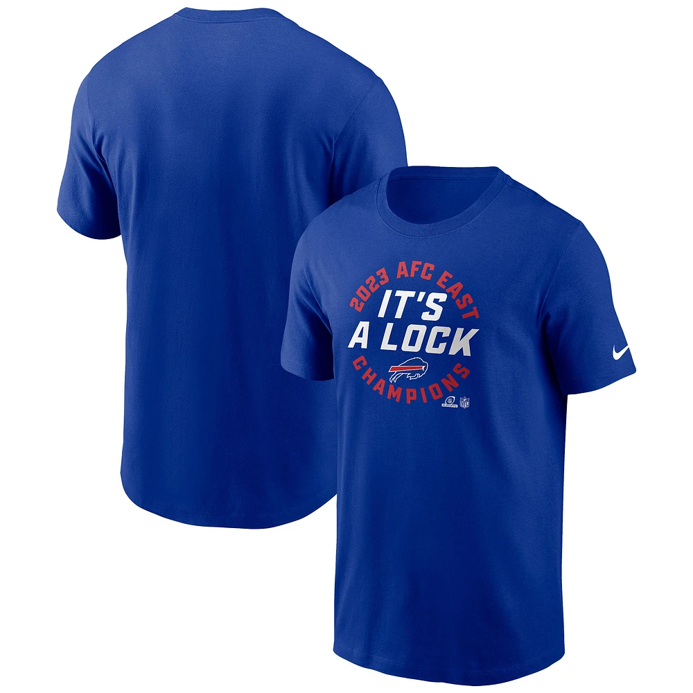 T-shirt Nike Royal Buffalo Bills 2023 AFC East Division Champions Locker Room Trophy Collection pour homme