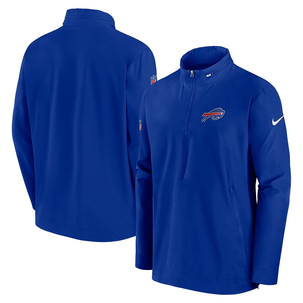 Men's Nike Royal Buffalo Bills 2023 Sideline Coach Half-Zip Hoodie Jacket