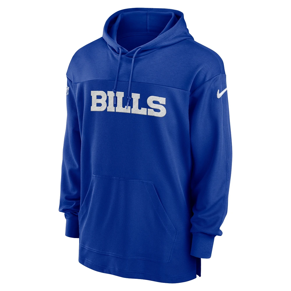 Haut à capuche léger et performant Nike Royal Buffalo Bills 2023 Sideline pour homme