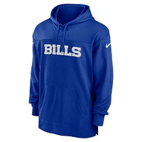 Men's Nike  Royal Buffalo Bills 2023 Sideline Lightweight Performance Hooded Top