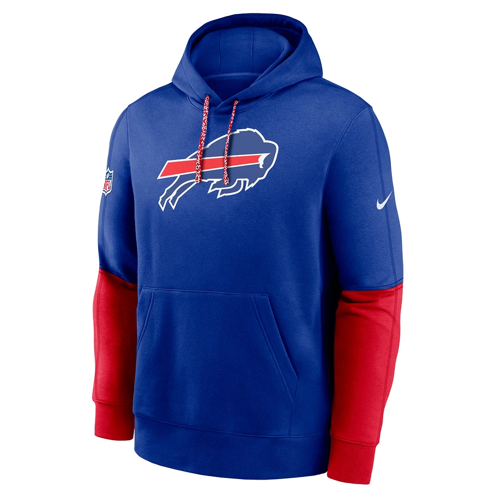 Sweat à capuche Nike Royal Buffalo Bills 2024 Sideline Club pour homme