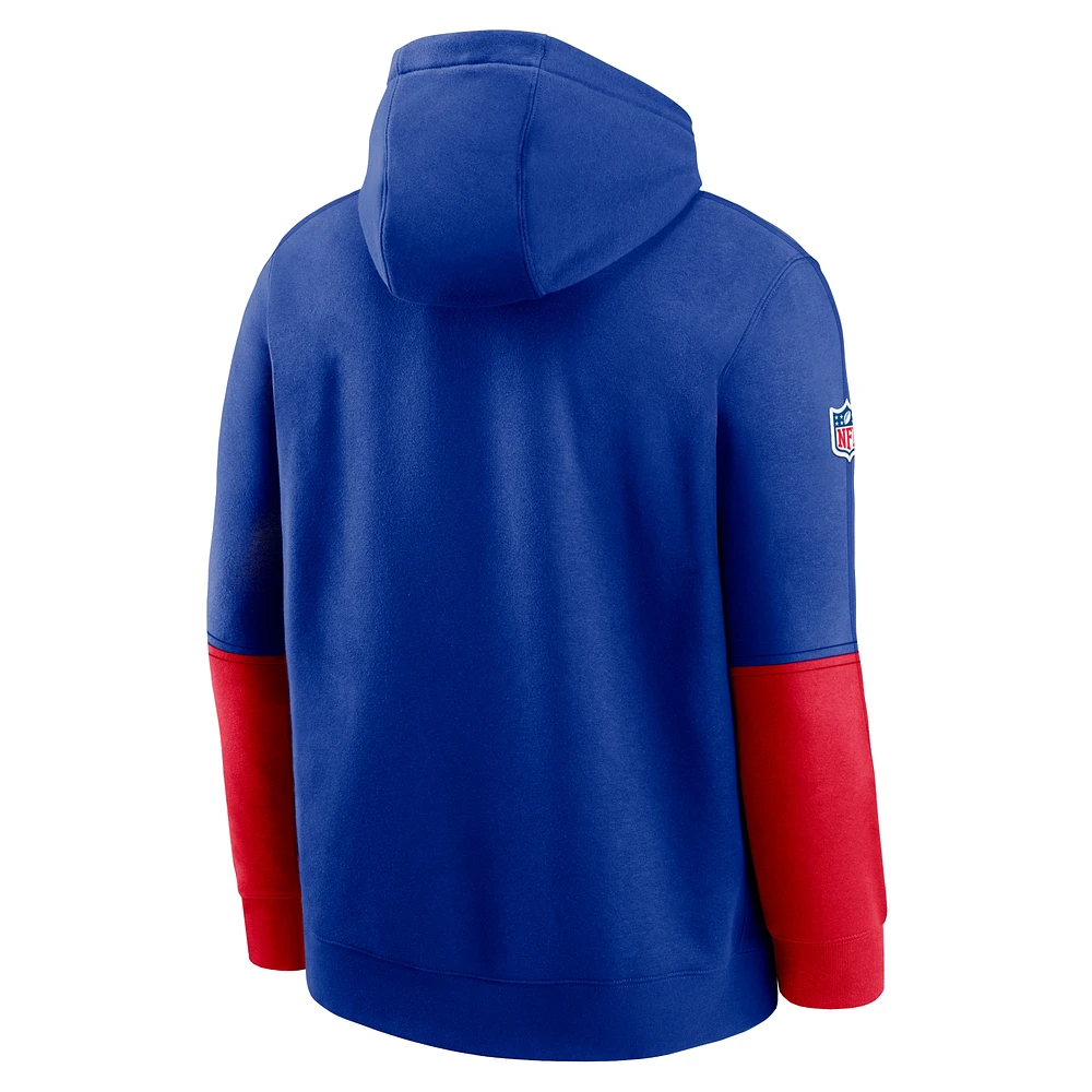 Sweat à capuche Nike Royal Buffalo Bills 2024 Sideline Club pour homme