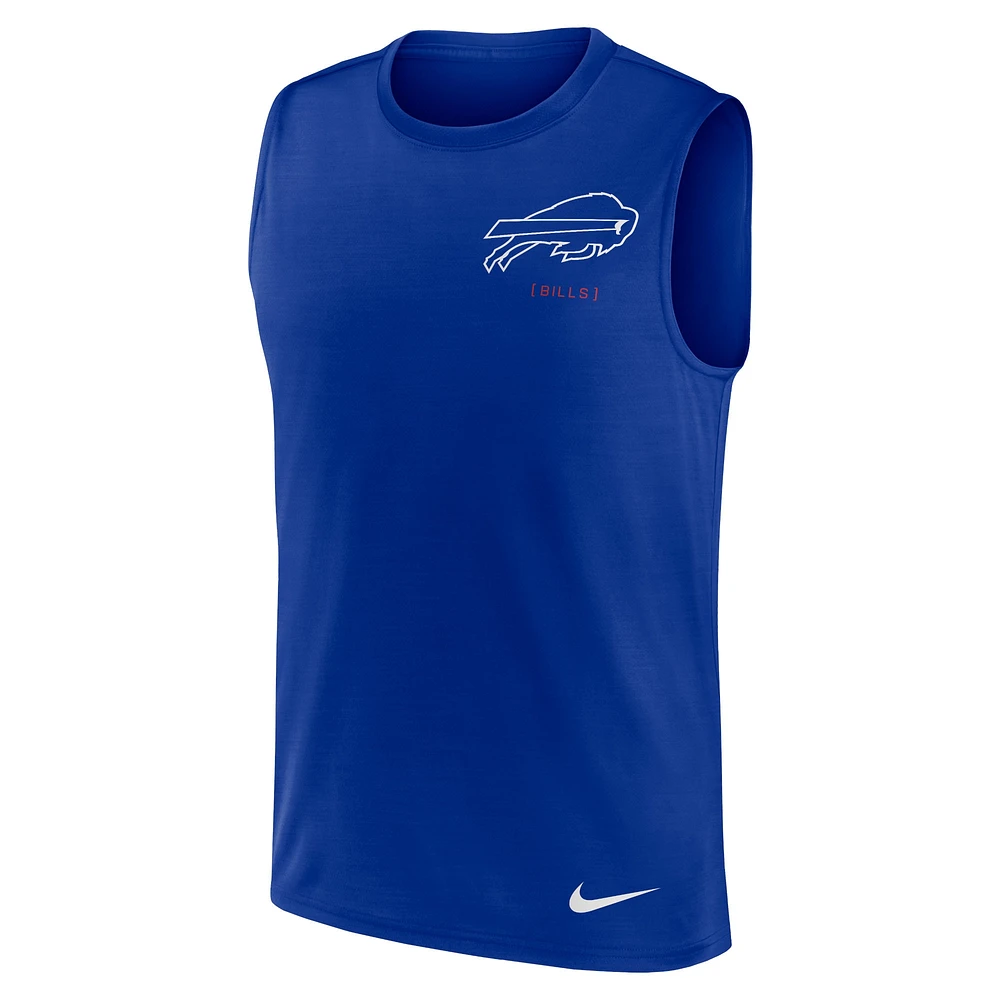 Men's Nike Royal Buffalo Bills Large Logo Performance Muscle Tank Top