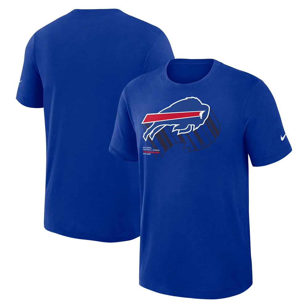 T-shirt Nike Royal Buffalo Bills Left End Run Performance pour homme
