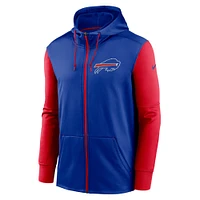 Sweat à capuche entièrement zippé Nike Royal Buffalo Bills Performance pour Homme