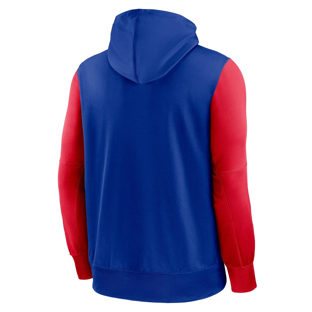 Sweat à capuche entièrement zippé Nike Royal Buffalo Bills Performance pour Homme