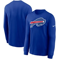 T-shirt à manches longues Nike Royal Buffalo Bills pour homme avec logo principal