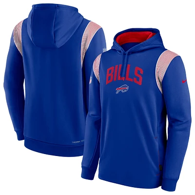 Sweat à capuche Nike Royal Buffalo Bills Sideline Athletic Stack Performance pour homme