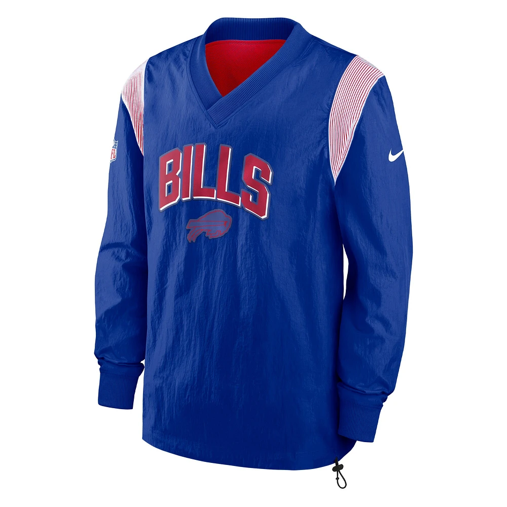 Nike Royal Buffalo Bills Sideline Athletic Stack Veste coupe-vent à encolure en V pour homme