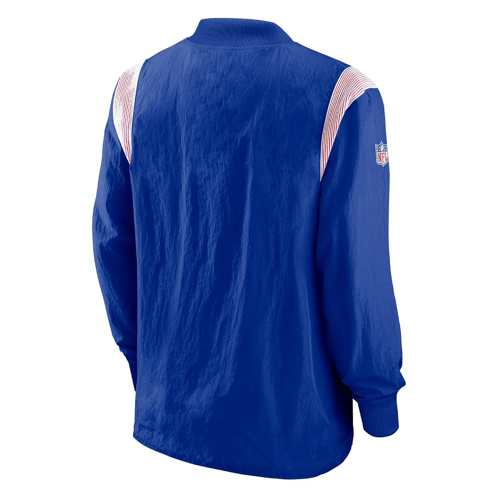 Men's Nike Royal Buffalo Bills Sideline Athletic Stack V-Neck Pullover Windshirt Jacket