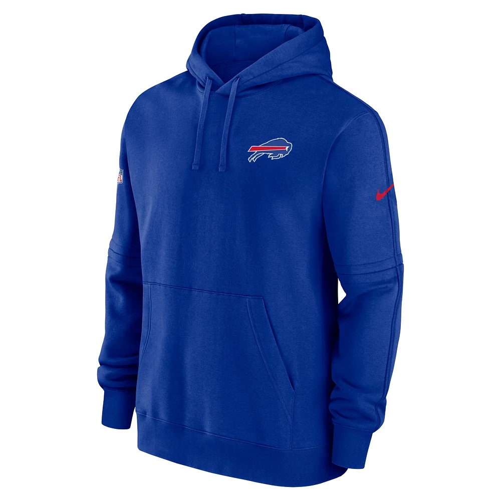 Men's Nike Royal Buffalo Bills Sideline Club Fleece Pullover Hoodie