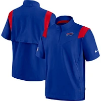 Men's Nike Royal Buffalo Bills Sideline Coaches Short Sleeve Quarter-Zip Jacket