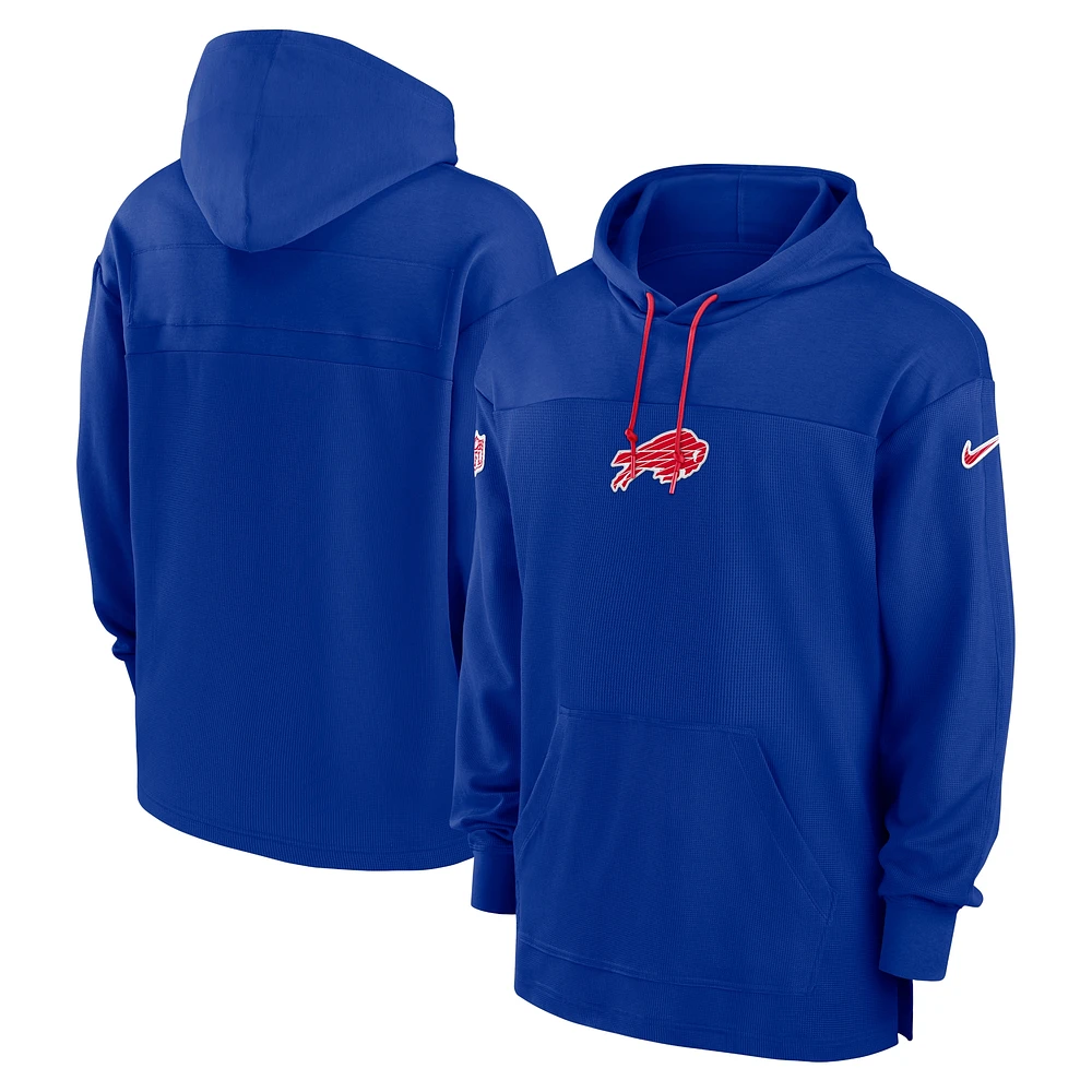 Sweat à capuche Nike Royal Buffalo Bills Sideline pour homme