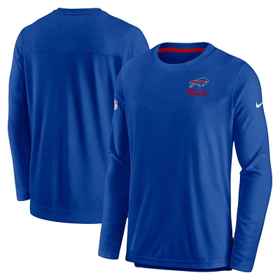 Men's Nike Royal Buffalo Bills Sideline Lockup Performance Pullover Sweatshirt