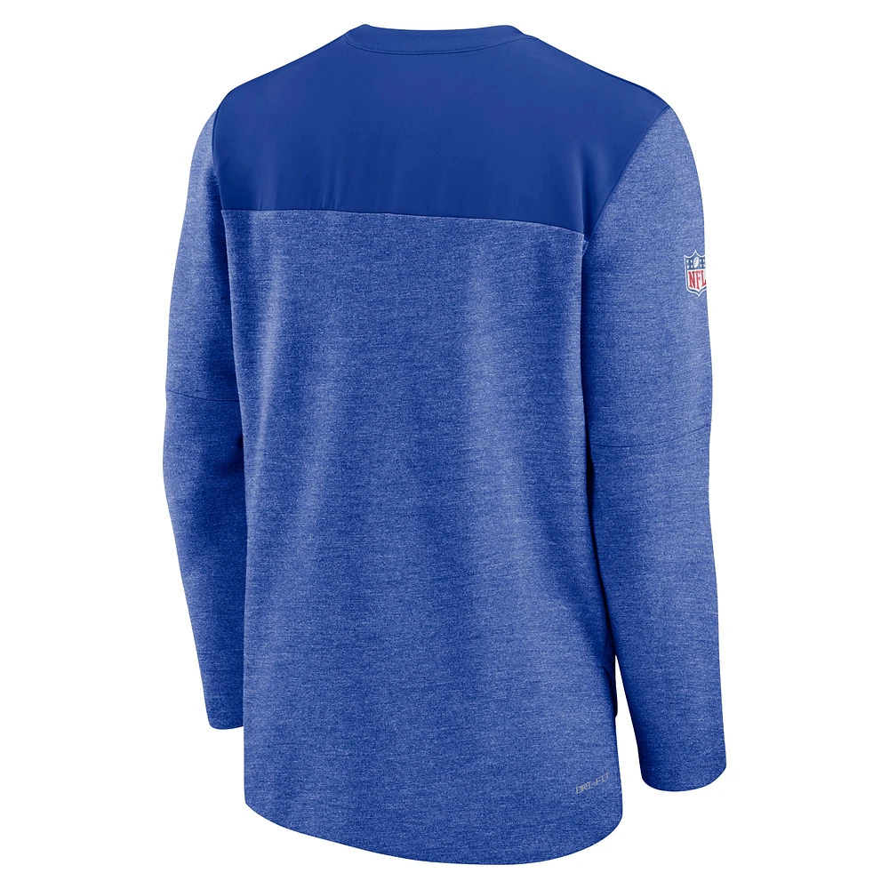 Men's Nike Royal Buffalo Bills Sideline Lockup Performance Quarter-Zip Top