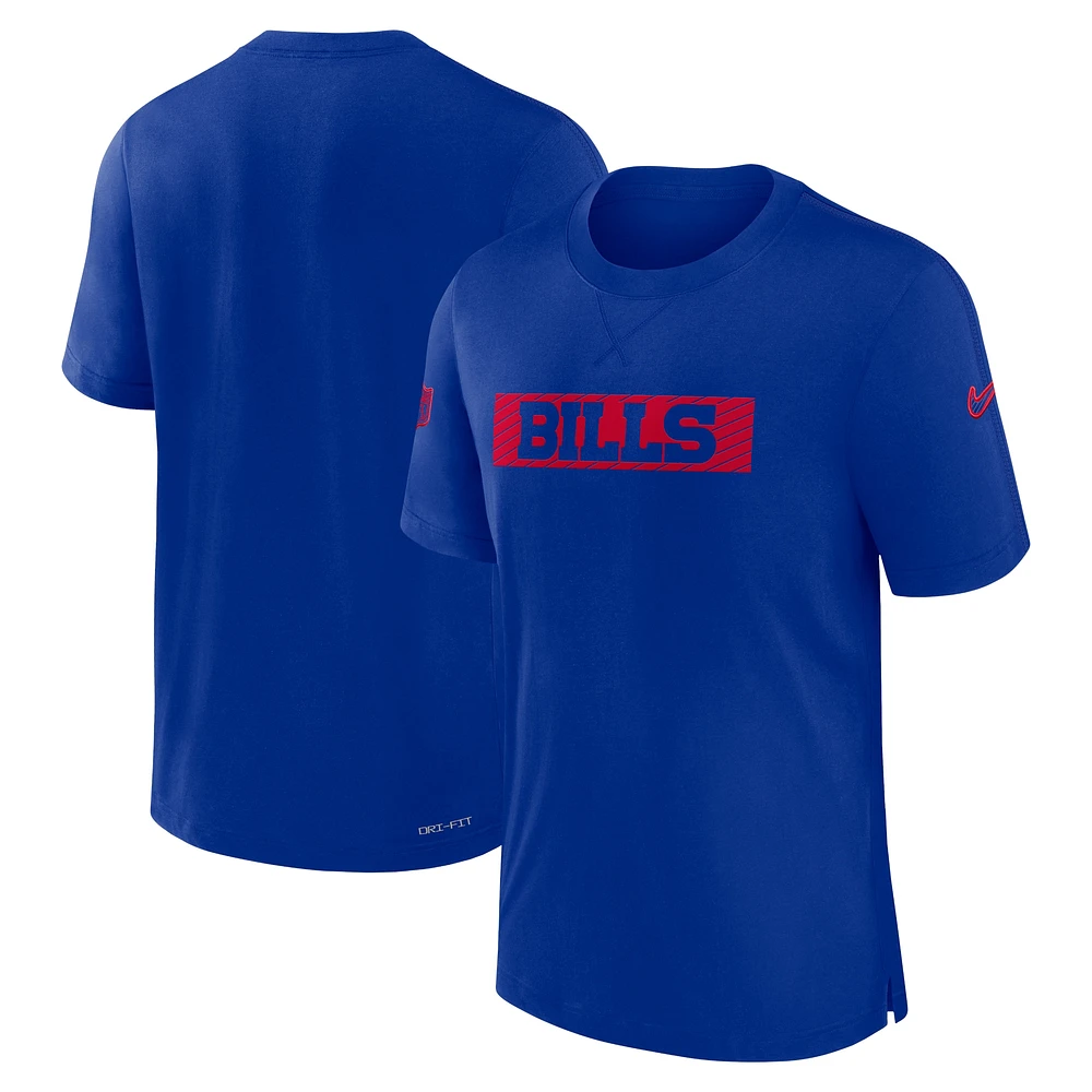 T-shirt de performance pour joueur ligne touche Nike Royal Buffalo Bills homme