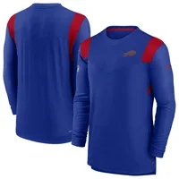 Men's Buffalo Bills Nike Royal Sideline Player UV Performance Long Sleeve T- Shirt