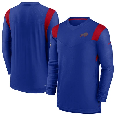 T-shirt à manches longues Nike Royal Buffalo Bills Sideline Logo Tonal Performance Player pour homme