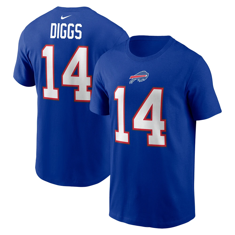 T-shirt Nike Stefon Diggs Royal Buffalo Bills avec nom et numéro de joueur pour homme